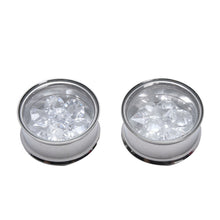 Rhinestone Crystal Flared Ear Expander Plugs Stainless Steel Ear Jewelry Ear Piercing  J4U66