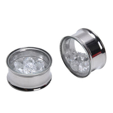 Rhinestone Crystal Flared Ear Expander Plugs Stainless Steel Ear Jewelry Ear Piercing  J4U66