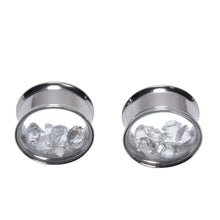 Rhinestone Crystal Flared Ear Expander Plugs Stainless Steel Ear Jewelry Ear Piercing  J4U66