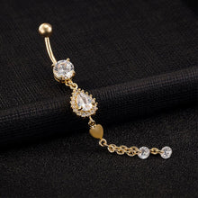 Rhinestone Dangle Chain Piercing Jewelry Navel Belly Button Bar Barbell Rings Body Jewelry  J4U66