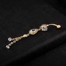 Rhinestone Dangle Chain Piercing Jewelry Navel Belly Button Bar Barbell Rings Body Jewelry  J4U66