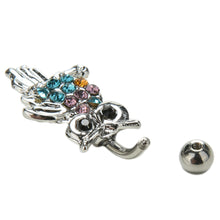 Rhinestone Owl Dangle Ball Barbell Bar Belly Button Navel Ring Body Piercing J4U66