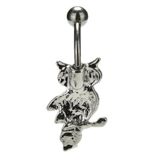 Rhinestone Owl Dangle Ball Barbell Bar Belly Button Navel Ring Body Piercing J4U66