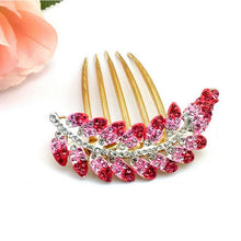 Rhinestone Purple Hair Accessories Floral Hair Clips Hairpin Hair Stick Leaves Jewelry J4U66