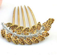 Rhinestone Purple Hair Accessories Floral Hair Clips Hairpin Hair Stick Leaves Jewelry J4U66