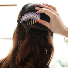 Rhinestone Purple Hair Accessories Floral Hair Clips Hairpin Hair Stick Leaves Jewelry J4U66