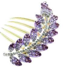 Rhinestone Purple Hair Accessories Floral Hair Clips Hairpin Hair Stick Leaves Jewelry J4U66