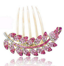 Rhinestone Purple Hair Accessories Floral Hair Clips Hairpin Hair Stick Leaves Jewelry J4U66