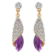 Rhinestone Water Drop Elegant Charm Earring Jewelry 5 Colors Women Statement Crystal Earrings J4U66