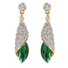 Rhinestone Water Drop Elegant Charm Earring Jewelry 5 Colors Women Statement Crystal Earrings J4U66