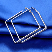 Rhombus Loop Big Circle Hoop Earrings for Women Lady Girls Jewelry Large Big Hoop Earrings J4U66