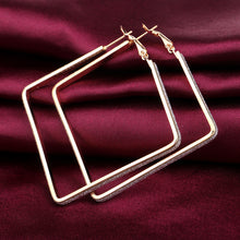 Rhombus Loop Big Circle Hoop Earrings for Women Lady Girls Jewelry Large Big Hoop Earrings J4U66