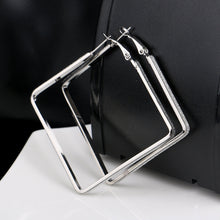 Rhombus Loop Big Circle Hoop Earrings for Women Lady Girls Jewelry Large Big Hoop Earrings J4U66