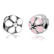 romacci diy bead beautiful daisy enameled clip bead women jewelry5 sterling silver for 3mm european charm bracelet J4U66