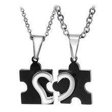 Romantic Men'sWomen's Couple Lovers Stainless Steel Love Heart Puzzle Necklaces & Pendants For Lover  J4U66