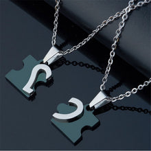 Romantic Men'sWomen's Couple Lovers Stainless Steel Love Heart Puzzle Necklaces & Pendants For Lover  J4U66