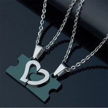 Romantic Men'sWomen's Couple Lovers Stainless Steel Love Heart Puzzle Necklaces & Pendants For Lover  J4U66