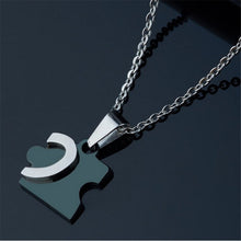 Romantic Men'sWomen's Couple Lovers Stainless Steel Love Heart Puzzle Necklaces & Pendants For Lover  J4U66