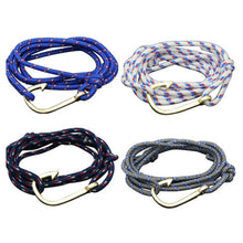Rope Fish Hook Bracelet for Men Wrap Hook bracelet men bracelet Black / Red Hook bracelet J4U66