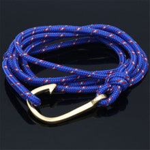 Rope Fish Hook Bracelet for Men Wrap Hook bracelet men bracelet Black / Red Hook bracelet J4U66