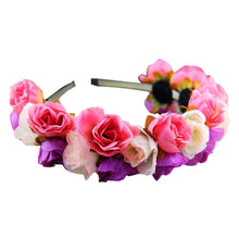 rose flowercrown headbands for women wedding festival double row floral garland hairbands J4U66