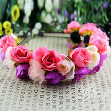 rose flowercrown headbands for women wedding festival double row floral garland hairbands J4U66