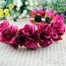 rose flowercrown headbands for women wedding festival double row floral garland hairbands J4U66