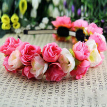 Rose Flower Crown Headbands for Wedding Festival Double Row Floral Garland Hairbands PY J4U66