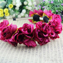 Rose Flower Crown Headbands for Wedding Festival Double Row Floral Garland Hairbands PY J4U66