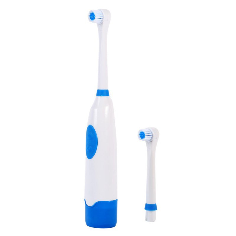 Rotary Electric Toothbrush No Rechargeable Tooth Brush Electric With 2 Brush Heads Blue Dental Care LE4 J4U66