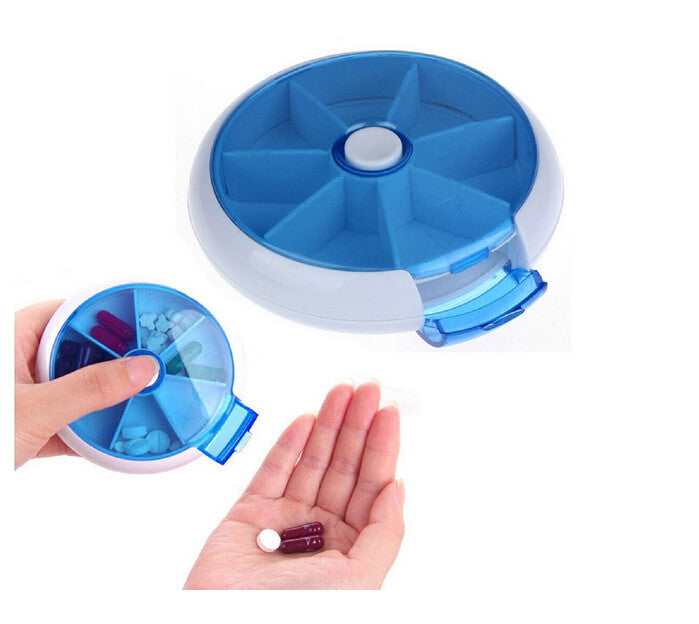 Rotatable 7 Days Environmental Portable Drug Storage Box Week Pill Medicine Case J4U66