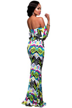 ruffles off shoulder boho long dress beach floor length printed dress women long sundress bohemia dress J4U66