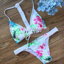 push up sexy high neck sexy bikini set women swimwear low waist bikinis denim beach biquini swimsuit bathing suit J4U66