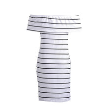 S M LWomen Sexy Strapless Bodycon Mini Dress Style Party Club Stripe Bandage Dress Cotton Blend Casual Shealth Dress J4U66
