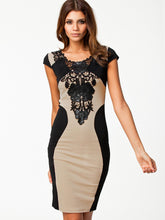 s m l bandage dress women elegant embroidery bodycon dress patchwork casua J4U66