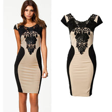 s m l bandage dress women elegant embroidery bodycon dress patchwork casua J4U66
