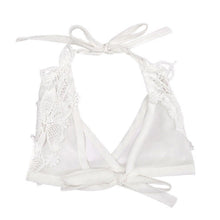 S-XL Sexy Halter Floral Lace Triangle Bra Bustier Sheer Bralette Unpadded Camis Crop Top For Women J4U66