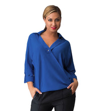 s xxxl white plus size women blouses v neck long sleeve pocket-shirts women tops vintage blusas femininas J4U66