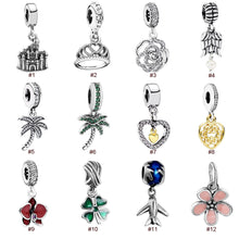 ssterling silvercastle pendant fits for 3mm lucky charm bracelet bangle diy fine women jewelry J4U66
