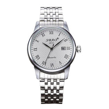FashionS-A012A Women Men Business Stainless Steel Quartz Calendar Date Wristwatch Gift for Lovers relogio masculino J4U66