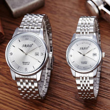 FashionS-A012A Women Men Business Stainless Steel Quartz Calendar Date Wristwatch Gift for Lovers relogio masculino J4U66