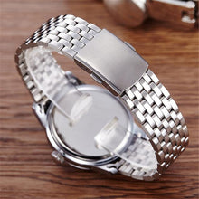 FashionS-A012A Women Men Business Stainless Steel Quartz Calendar Date Wristwatch Gift for Lovers relogio masculino J4U66