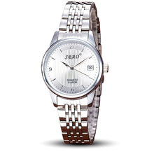 FashionS-A012A Women Men Business Stainless Steel Quartz Calendar Date Wristwatch Gift for Lovers relogio masculino J4U66