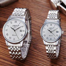 FashionS-A012A Women Men Business Stainless Steel Quartz Calendar Date Wristwatch Gift for Lovers relogio masculino J4U66