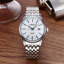 FashionS-A012A Women Men Business Stainless Steel Quartz Calendar Date Wristwatch Gift for Lovers relogio masculino J4U66