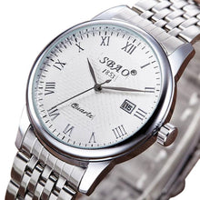 FashionS-A012A Women Men Business Stainless Steel Quartz Calendar Date Wristwatch Gift for Lovers relogio masculino J4U66