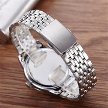 FashionWomen Men Business Stainless Steel Quartz Date Calendar Wrist Watch Gift for Lovers relogio masculino J4U66