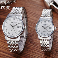 FashionWomen Men Business Stainless Steel Quartz Date Calendar Wrist Watch Gift for Lovers relogio masculino J4U66