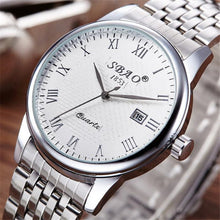FashionWomen Men Business Stainless Steel Quartz Date Calendar Wrist Watch Gift for Lovers relogio masculino J4U66
