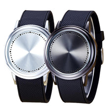FashionWomen Men Fashion Couple Touch Screen Circular Pattern Ssilicone Band LED Wrist Watch Gift for Lovers J4U66